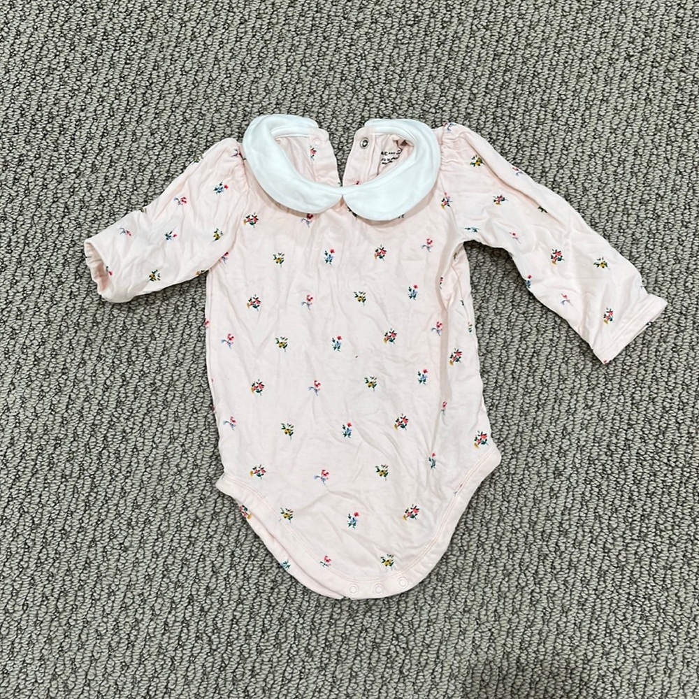 Janie and Jack pink floral onesie long sleeve 12-18mo